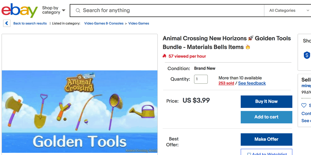 animal crossing items on ebay