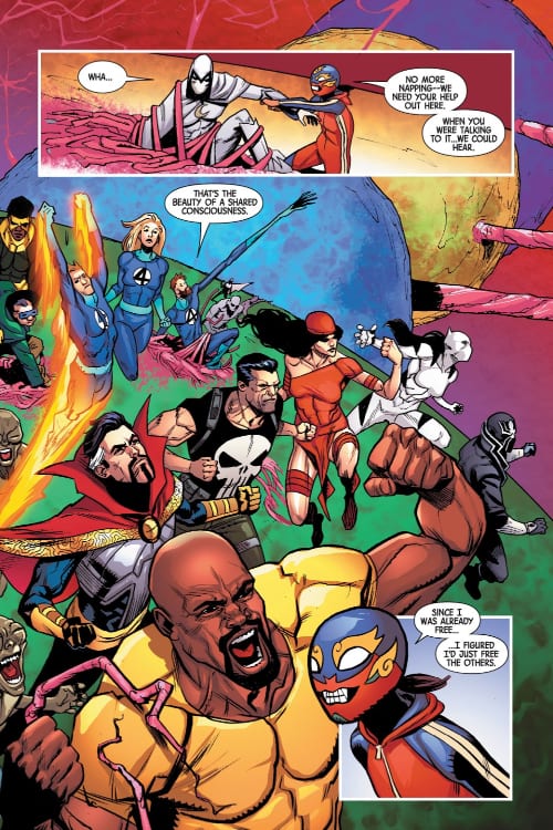 Marvel’s Contagion, Ed Brisson, Contagions, Fantastic Four, Reed Richards, Human Torch, Invisible Woman, Elektra, Punisher, Wrecking Crew, Mole Man, Doctor Strange, White Tiger, Like Cage, Moon Knight, Iron Fist, Thing, Jessica Jones, Coronavirus, COVID-19, Social Distancing