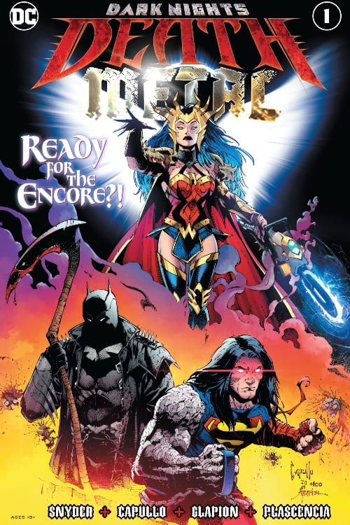 Dark Nights: Death Metal, Wonder Woman, Lasso of Truth, Chainsaw of Truth, Invisible Jet, Themyscira, Hellscape, DCU, DC Comics, Scott Snyder, Greg Capullo, Year of the Villain, Dr. Manhattan, Lobo, Queen of Hell, Joker, Riddler, Killer Croc, Swamp Thing