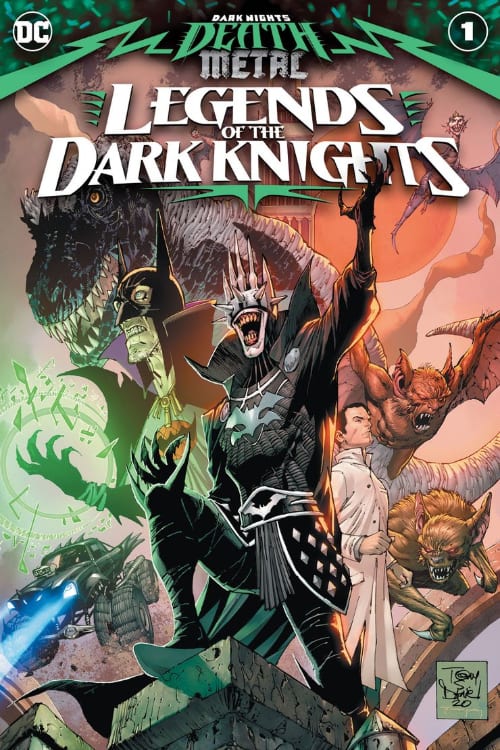 Dark Nights: Death Metal, The Batman Who Laughs, Sentient Batmobile, Batmanhattan, Bruce Wayne, Joker, Wonder Woman, Superman, Dark Knights, Perpetua, Hell Arisen