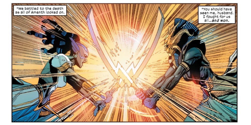 X-Men #14: X of Swords Chapter Twelve, Jonathan Hickman, Excalibur, Powers of X, House of X, Arakko, Okkara, Krakoa, Apocalypse, Genesis, Annihilation, Amenth, Mutants, Krakoa Laws, Arakko Laws