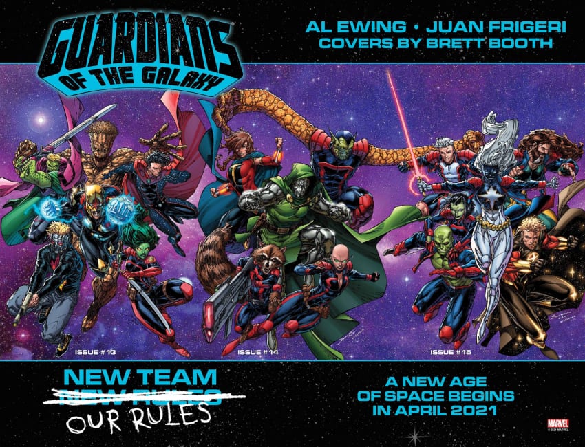 Doctor Doom Joining Guardians Al Ewing, Marvel Comics, Dr. Doom, Rocket Raccoon, Star-Lord, Drax, Gamora, Quasar, Phyla-Vell, Super-Skrull, Emperor Hulkling, Wiccan, Empyre