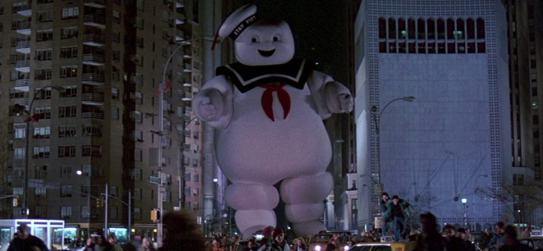 the stay puft marshmallow man from ghostbusters