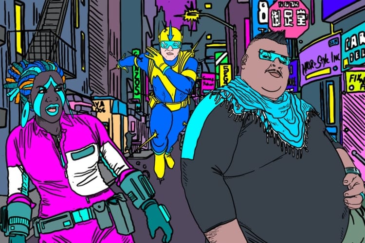 Cyberpunk comic book, Alex Smith, James Dillenbeck, black vans, Kickstarter, LGBTQIA+, queer characters