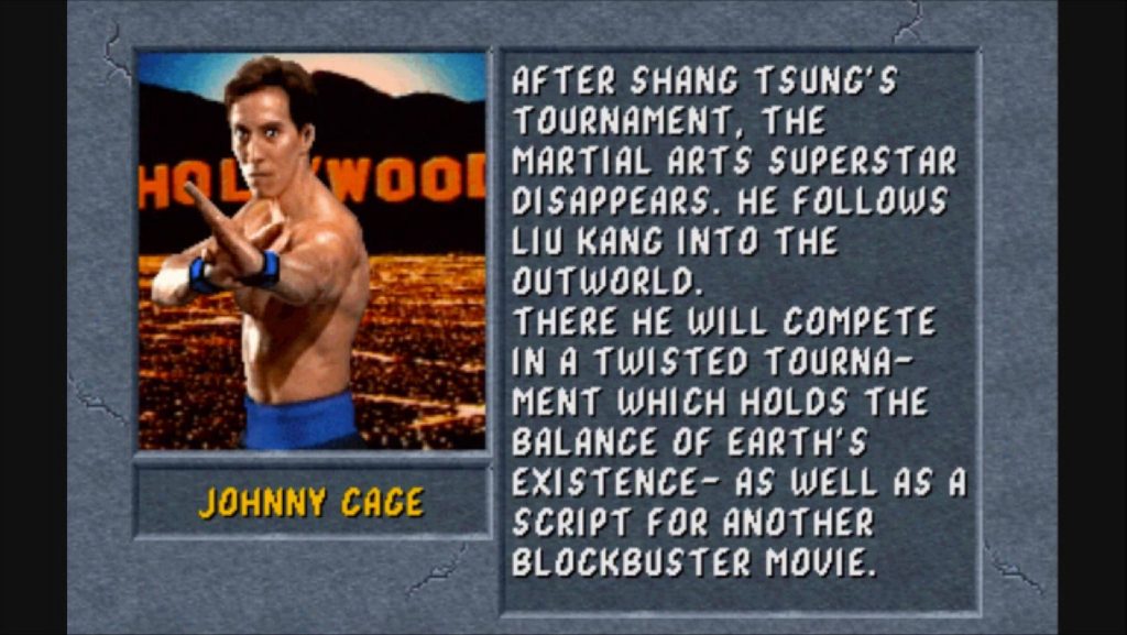 Johnny Cage's intro