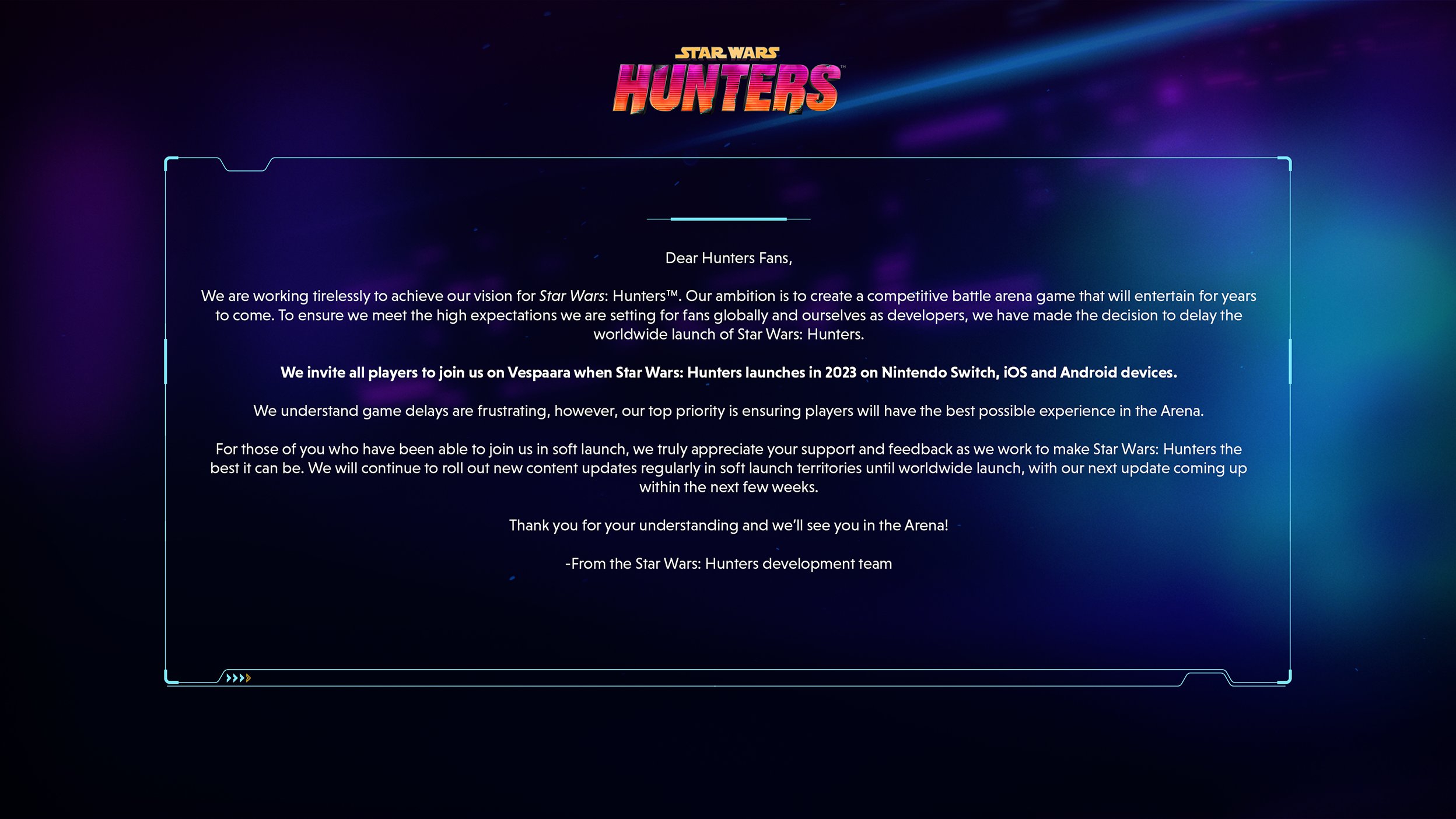 Star Wars: Hunters delayed