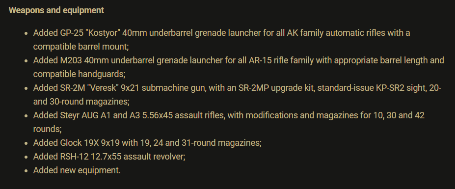 new items in escape from tarkov patch 13