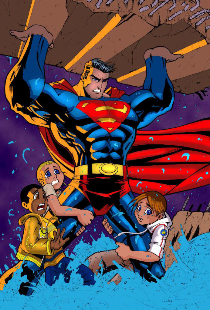 superman saves kids