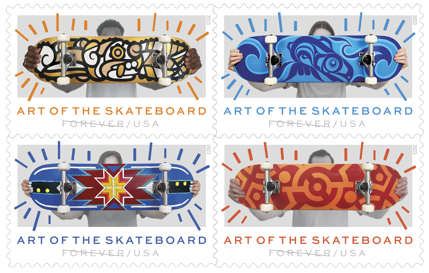 usps art of the skateboard stamps