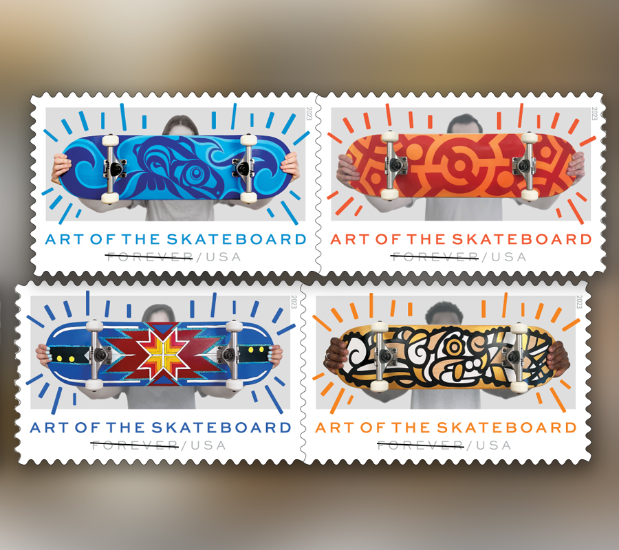 usps art of the skateboard forever stamp design