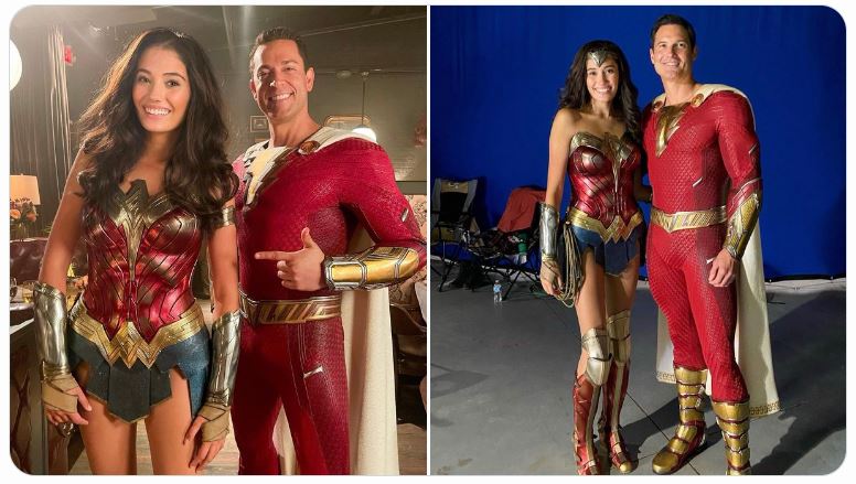 SHAZAM! FURY OF THE GODS Behind-The-Scenes Photos Reveal Taylor Cahill As  Fake Wonder Woman