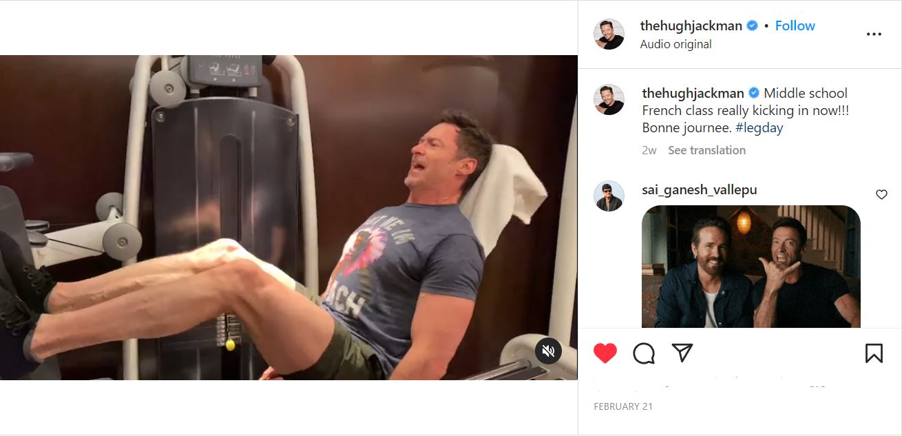 Hugh Jackman Working out