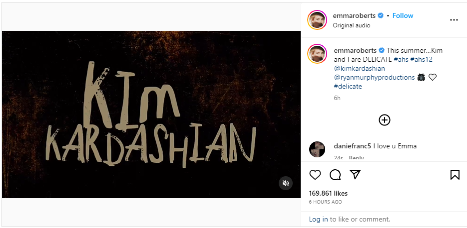 kim kardashian in ahs instagram post