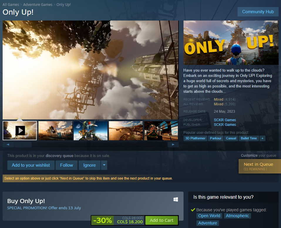 Only Up was just removed from the steam store! #onlyup #onlyupgame #ne, Only Up!