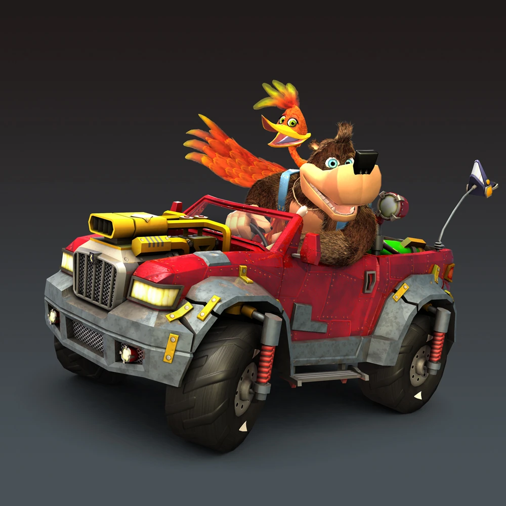 banjo-kazooie in car