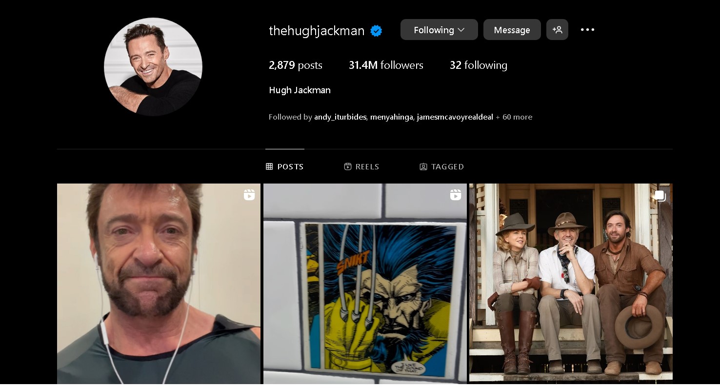 Hugh Jackman Instagram